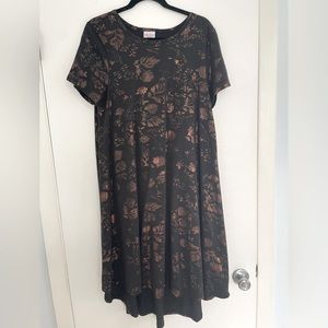 M Black with Copper Elegant LuLaRoe Carly Dress